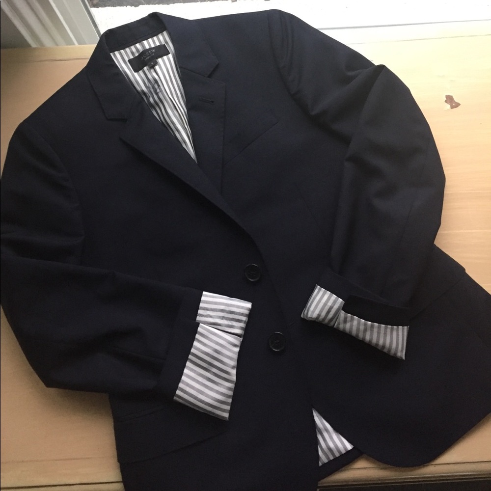 Navy blue J Crew blazer.